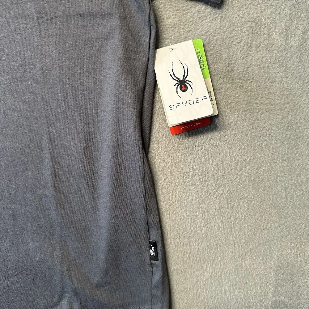 Spyder Mens XL Regular Fit Graphic T Shirt Gray Mountain Ski Rainbow Logo NWT